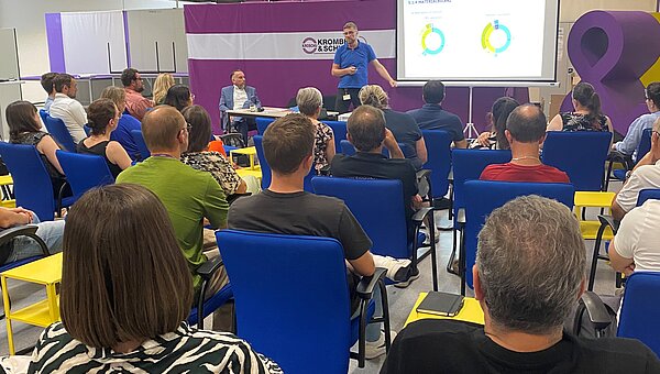 Presentation in front of a large audience on Sustainability Day.