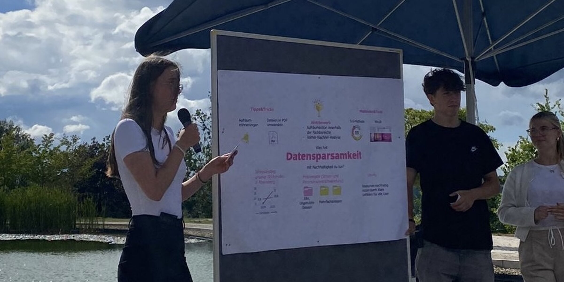 Trainees at the final presentation of the Sustainability Heroes project.