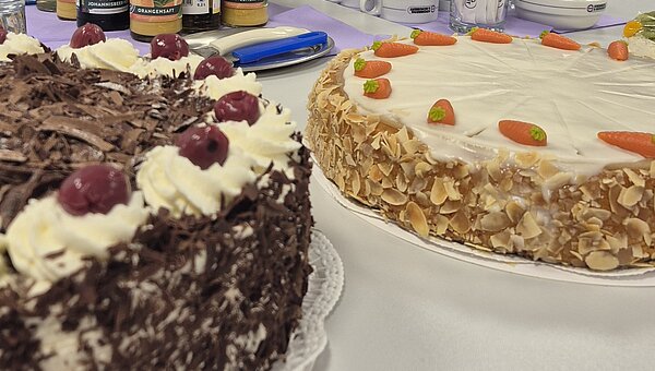 Various cakes for the anniversary celebration.