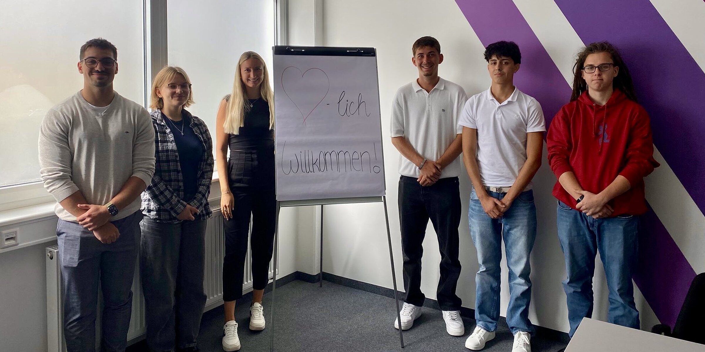 The new trainees on their first day at work.