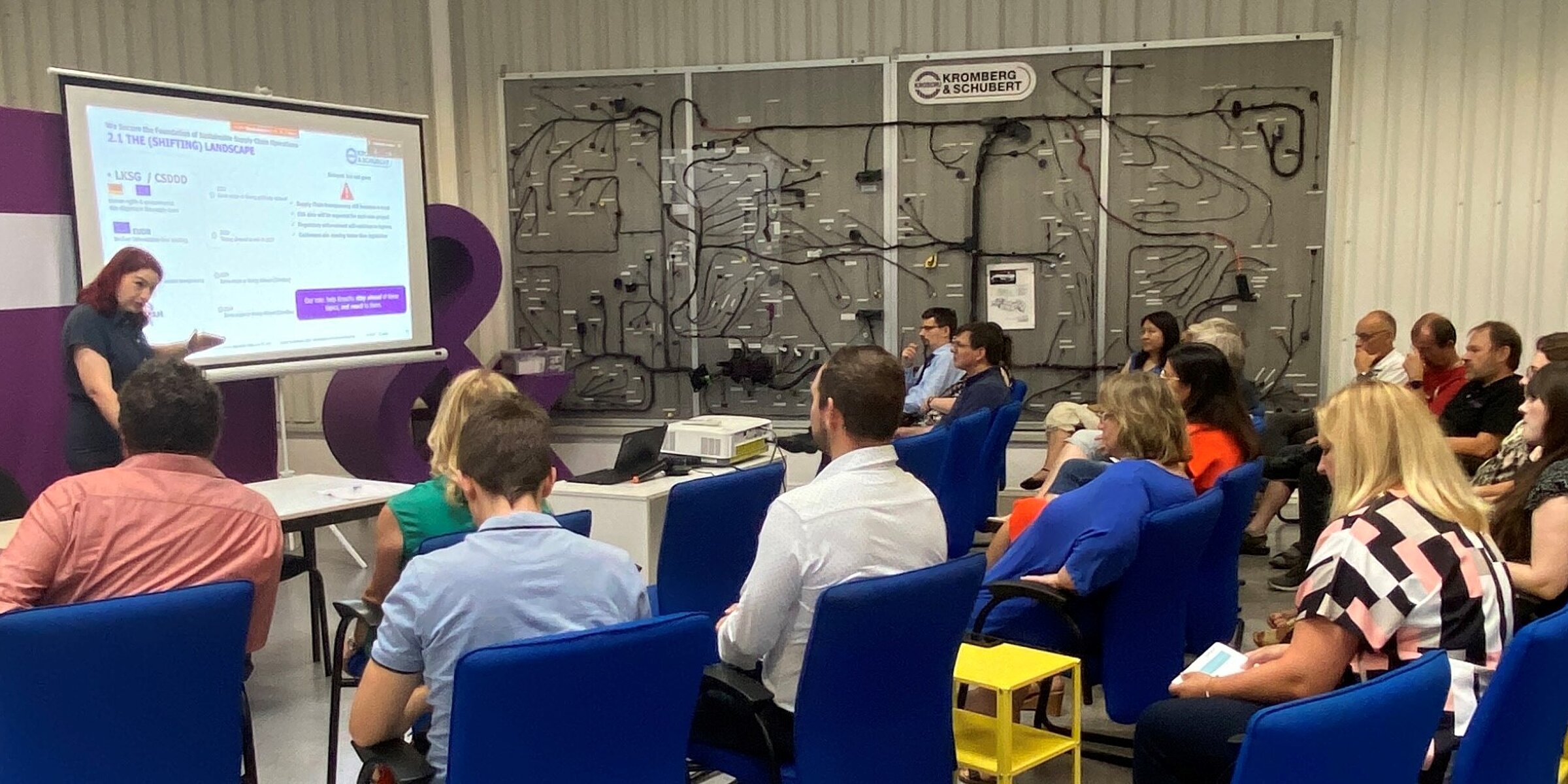 Presentation in front of a large audience on Sustainability Day.