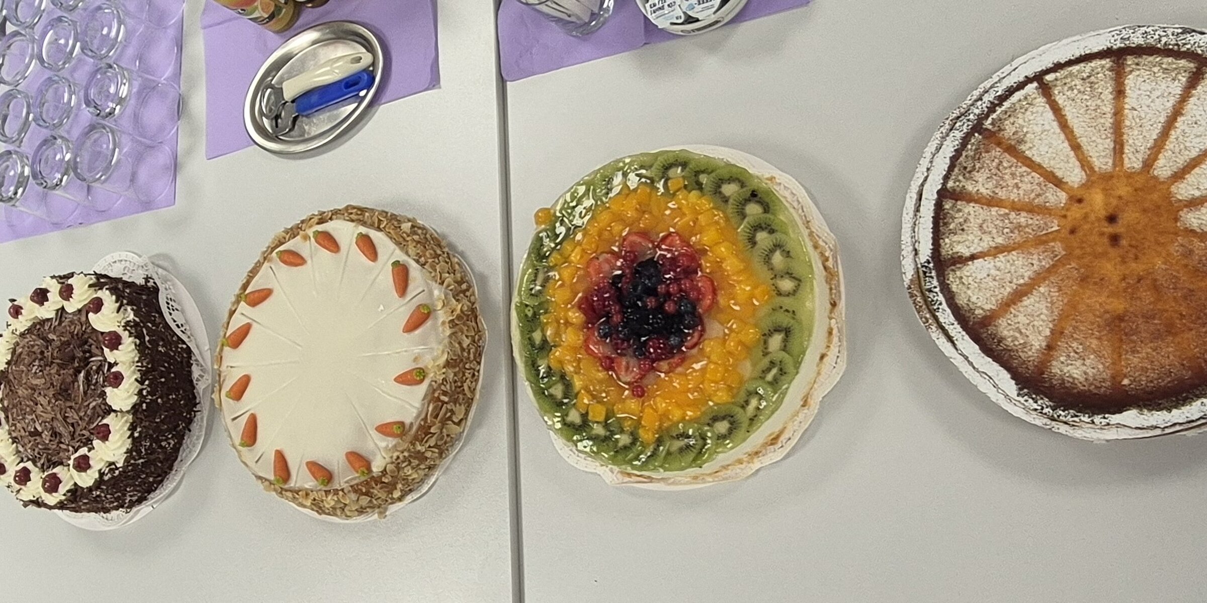 Various cakes for the anniversary celebration.