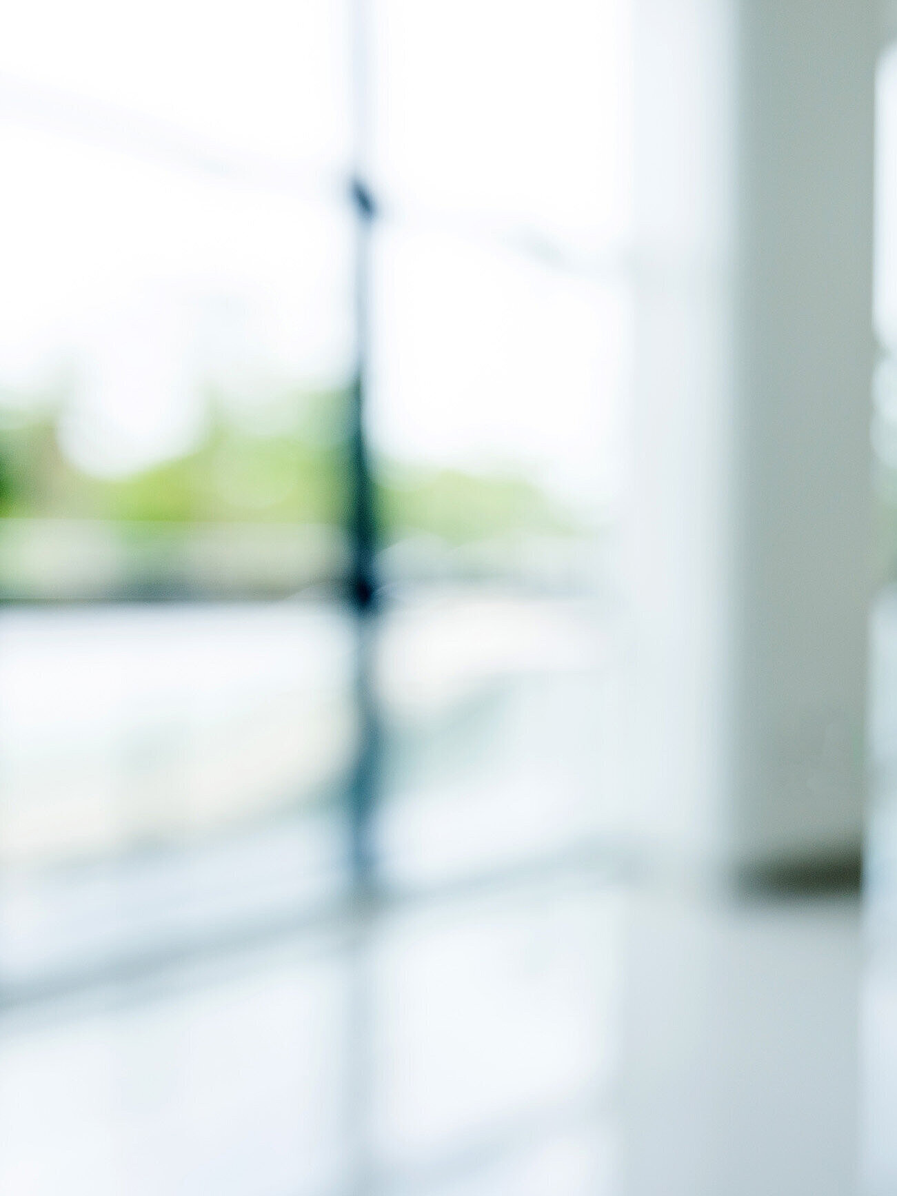 very blurred view of a hallway